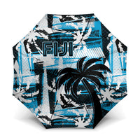 Fijian Rugby Umbrella Grunge Palm Stylized LT01 One Size Folded 11.42 inch Opened Diameter 37.4 inch Blue - Polynesian Pride