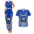 Samoa Rugby Couples Matching Tank Maxi Dress and Hawaiian Shirt Manu Samoa Go 2023 World Cup LT01 Blue - Polynesian Pride