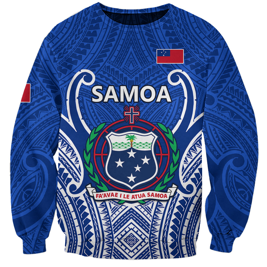 Samoa Rugby Sweatshirt Manu Samoa Go 2023 World Cup LT01 Unisex Blue - Polynesian Pride