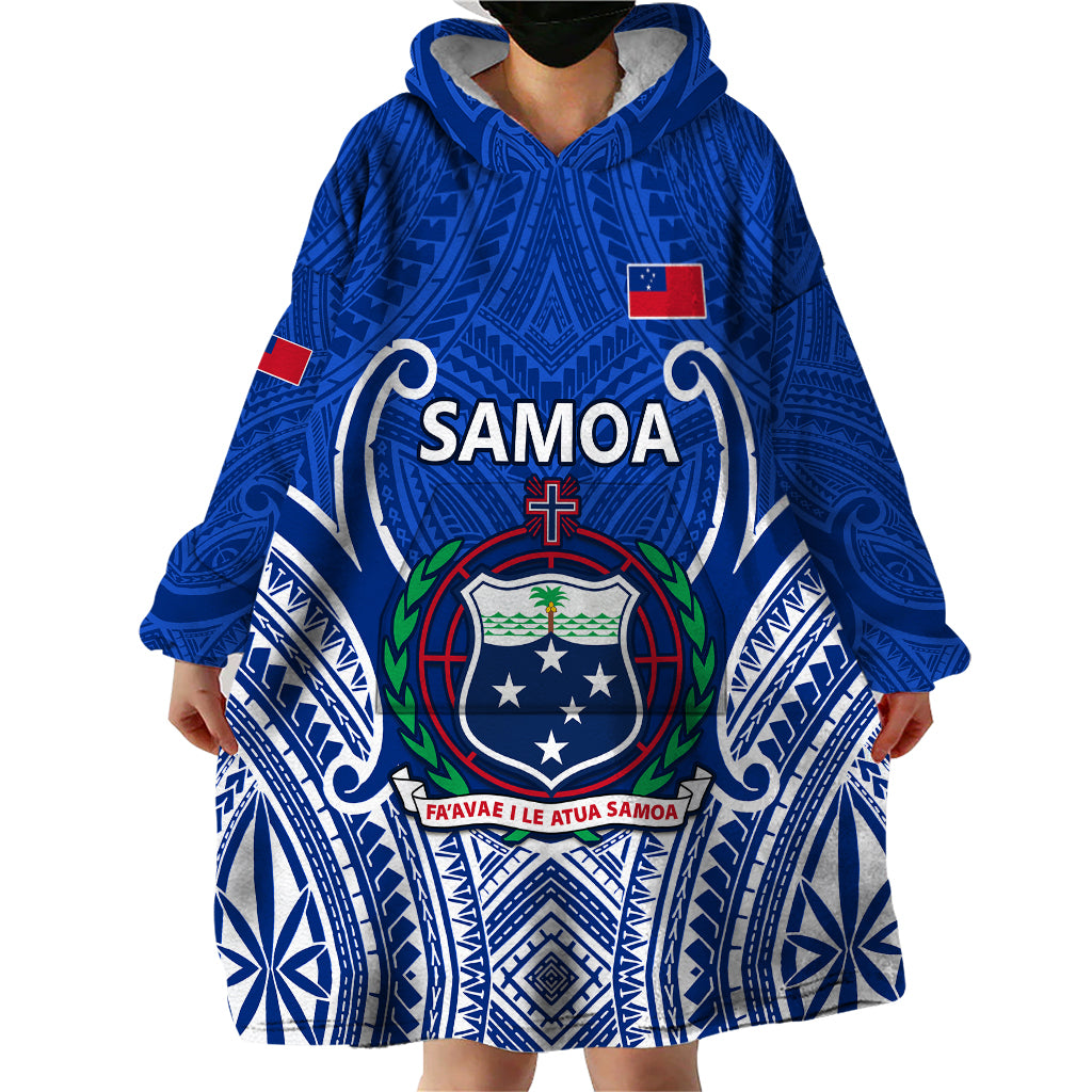 Samoa Rugby Wearable Blanket Hoodie Manu Samoa Go 2023 World Cup LT01 - Polynesian Pride