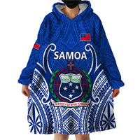 Custom Samoa Rugby Wearable Blanket Hoodie Manu Samoa Go 2023 World Cup LT01 - Polynesian Pride
