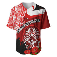 New Zealand ANZAC Waitangi Day Baseball Jersey Lest We Forget Soldier Tiki Maori Style LT03 Red - Polynesian Pride