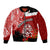 New Zealand ANZAC Waitangi Day Bomber Jacket Lest We Forget Soldier Tiki Maori Style LT03 Unisex Red - Polynesian Pride