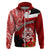 New Zealand ANZAC Waitangi Day Hoodie Lest We Forget Soldier Tiki Maori Style LT03 Zip Hoodie Red - Polynesian Pride