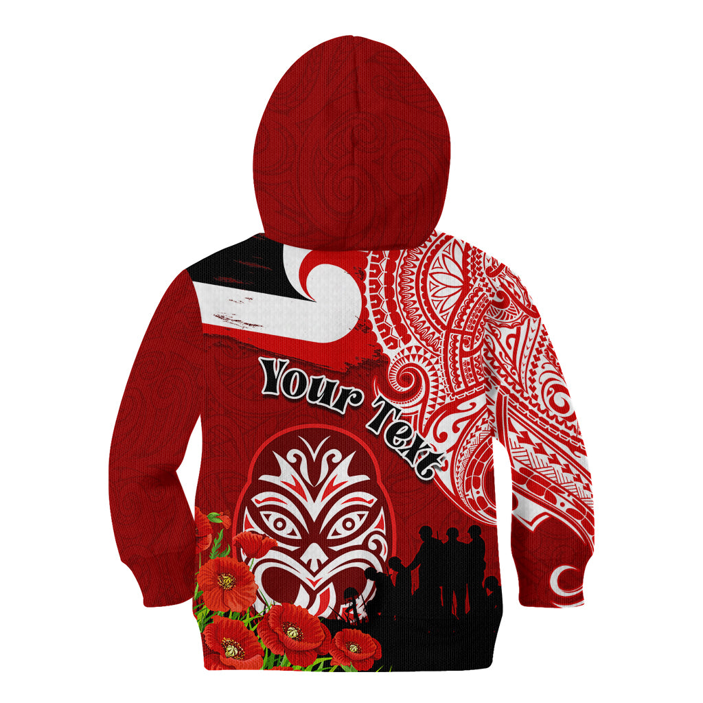 New Zealand ANZAC Waitangi Day Kid Hoodie Lest We Forget Soldier Tiki Maori Style LT03 - Polynesian Pride