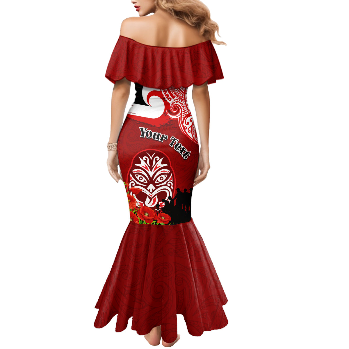 New Zealand ANZAC Waitangi Day Mermaid Dress Lest We Forget Soldier Tiki Maori Style LT03 - Polynesian Pride