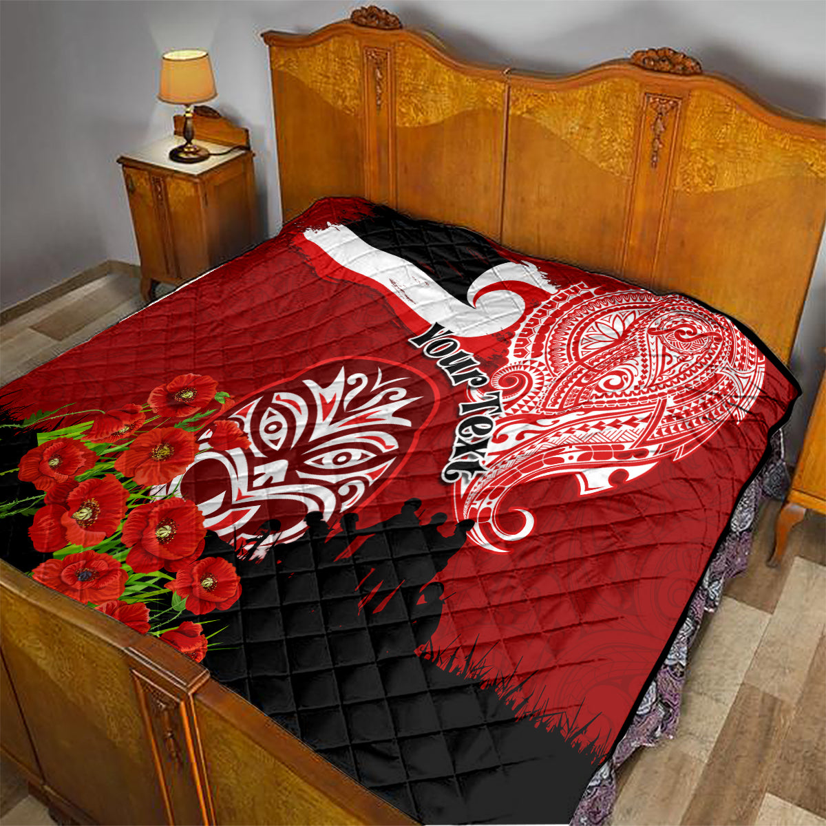 New Zealand ANZAC Waitangi Day Quilt Lest We Forget Soldier Tiki Maori Style LT03 - Polynesian Pride