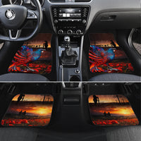 New Zealand Tui Bird Soldier ANZAC Car Mats Lest We Forget LT03 Set 4pcs Black - Polynesian Pride
