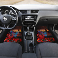 New Zealand Tui Bird Soldier ANZAC Car Mats Lest We Forget LT03 Set 2pcs - Front Black - Polynesian Pride