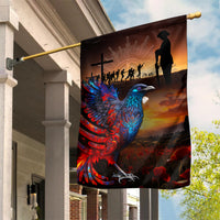 New Zealand Tui Bird Soldier ANZAC Garden Flag Lest We Forget LT03 House Flag Black - Polynesian Pride