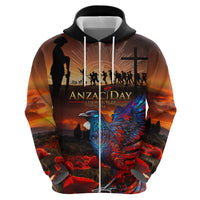 New Zealand Tui Bird Soldier ANZAC Hoodie Lest We Forget LT03 - Polynesian Pride