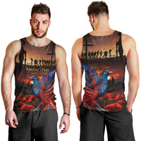 New Zealand Tui Bird Soldier ANZAC Men Tank Top Lest We Forget LT03 - Polynesian Pride