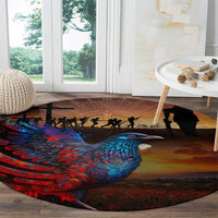 New Zealand Tui Bird Soldier ANZAC Round Carpet Lest We Forget LT03