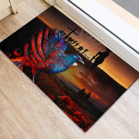 New Zealand Tui Bird Soldier ANZAC Rubber Doormat Lest We Forget LT03 - Polynesian Pride