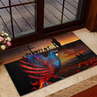 New Zealand Tui Bird Soldier ANZAC Rubber Doormat Lest We Forget LT03 - Polynesian Pride