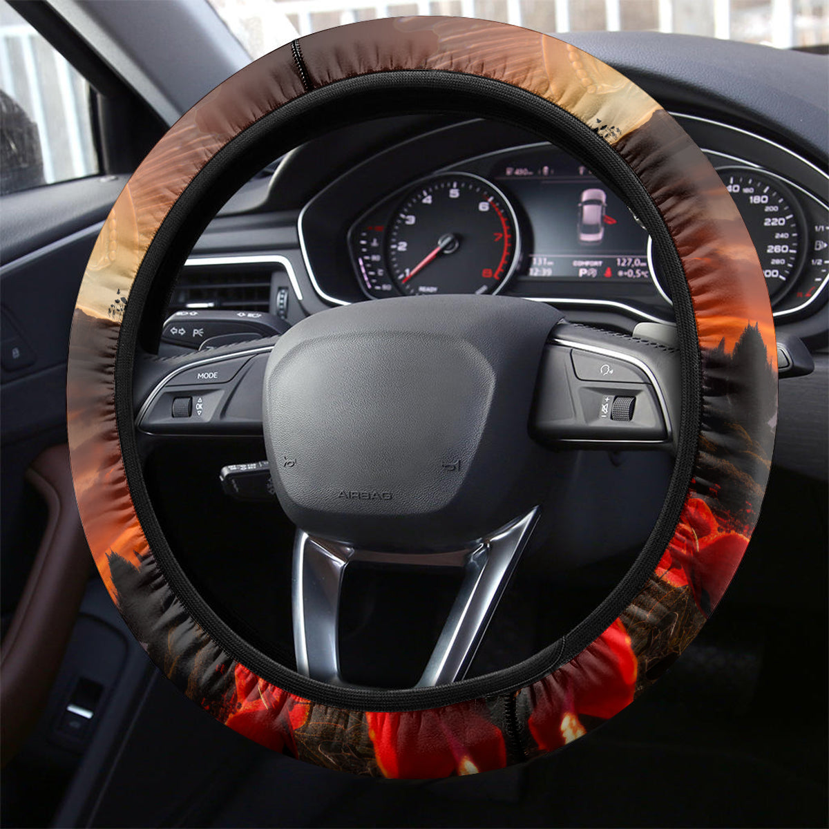 New Zealand Tui Bird Soldier ANZAC Steering Wheel Cover Lest We Forget LT03 - Polynesian Pride