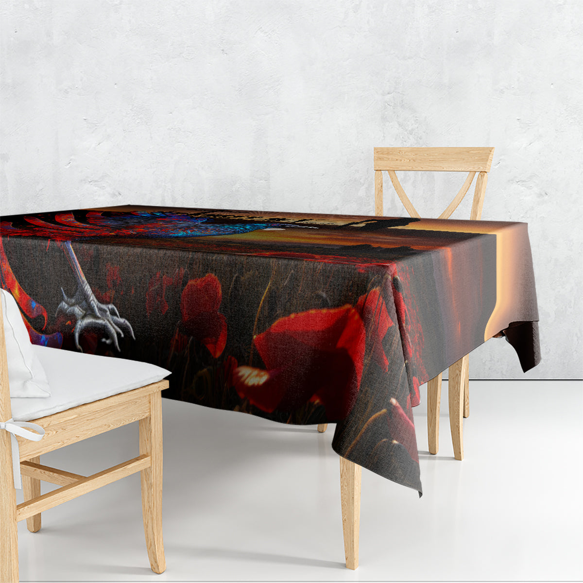 New Zealand Tui Bird Soldier ANZAC Tablecloth Lest We Forget LT03 - Polynesian Pride