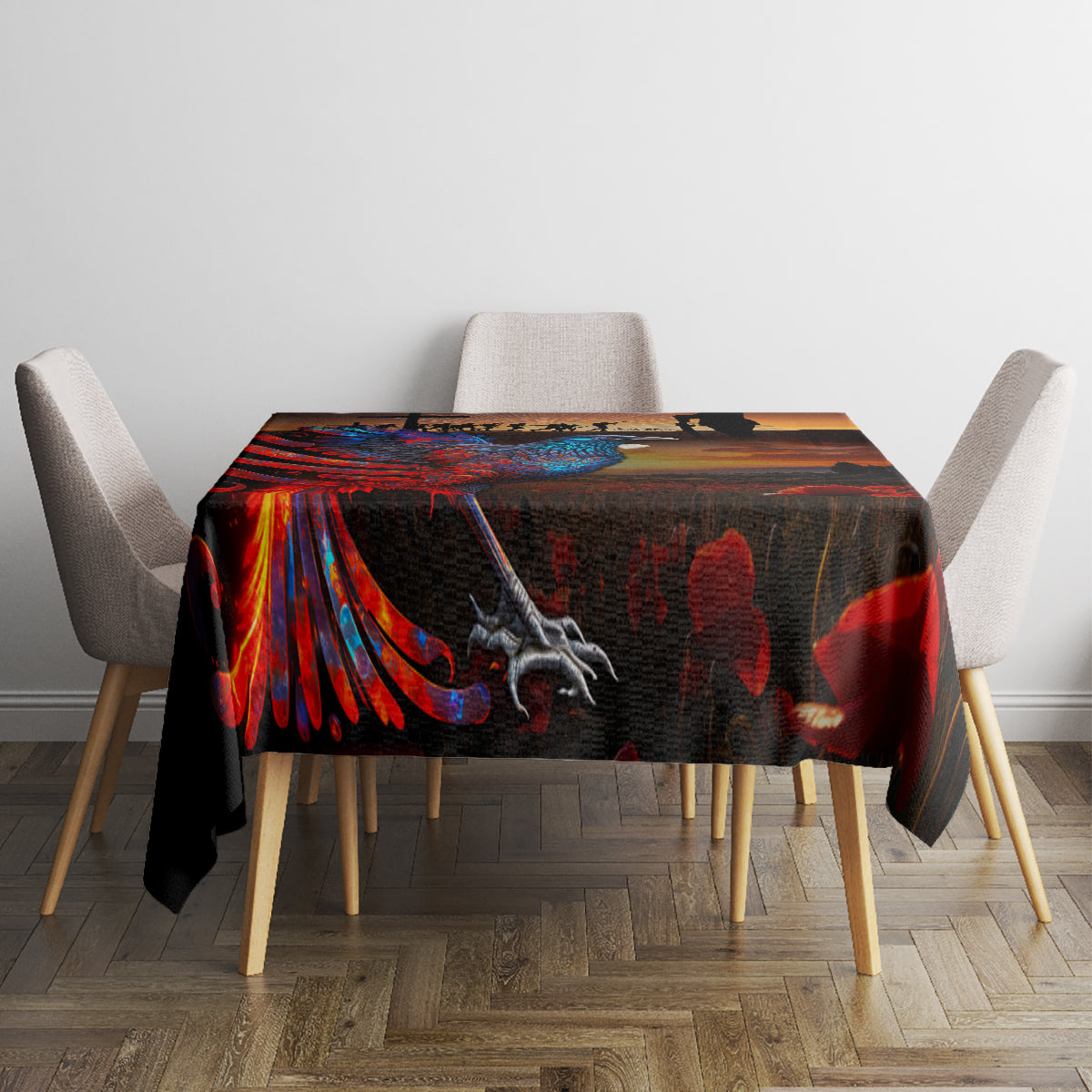 New Zealand Tui Bird Soldier ANZAC Tablecloth Lest We Forget LT03 - Polynesian Pride