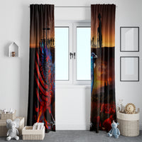 New Zealand Tui Bird Soldier ANZAC Window Curtain Lest We Forget LT03 - Polynesian Pride