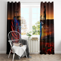 New Zealand Tui Bird Soldier ANZAC Window Curtain Lest We Forget LT03 - Polynesian Pride