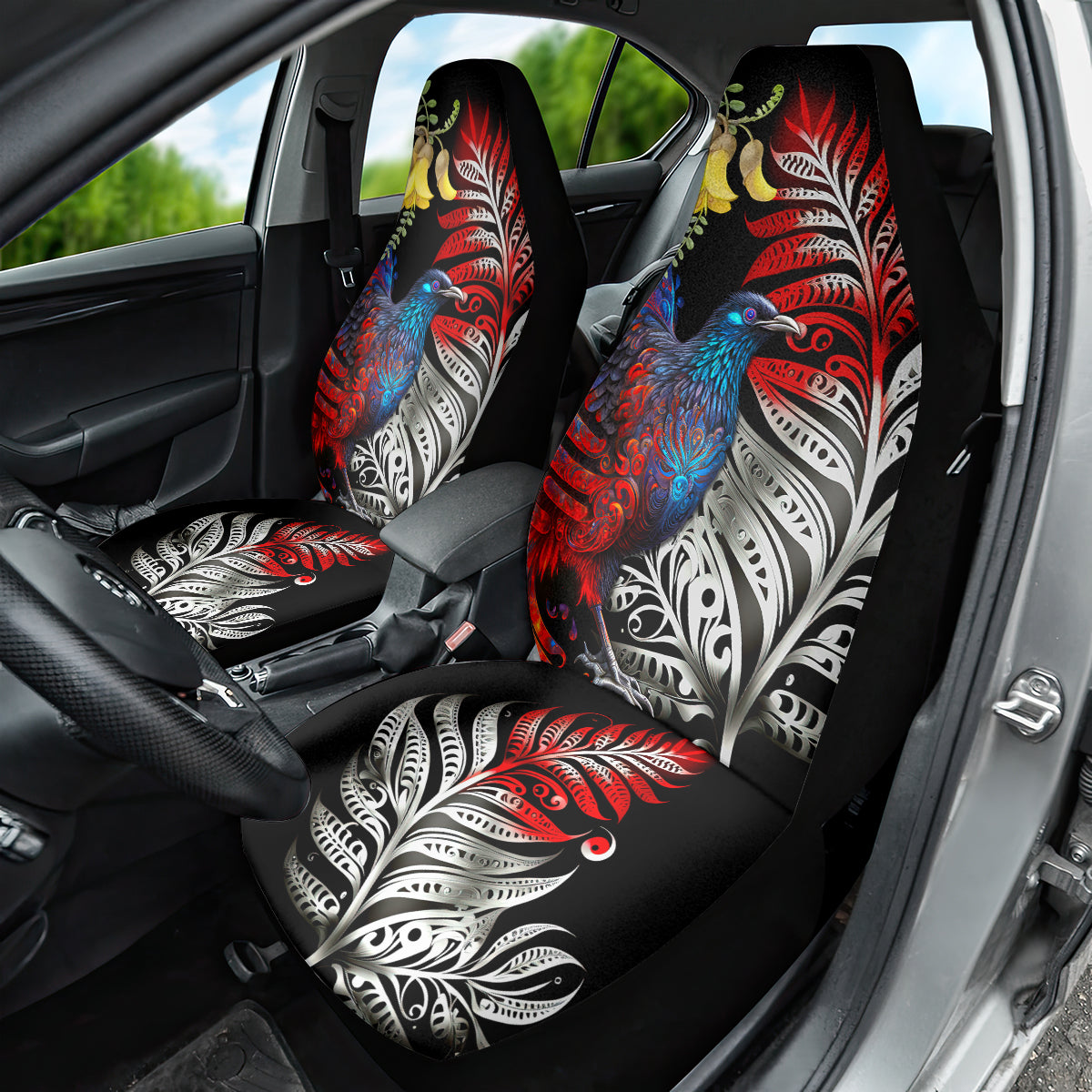 New Zealand Kohwhai Tui Bird Car Seat Cover Silver Fern Version LT03 - Polynesian Pride
