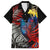 New Zealand Kohwhai Tui Bird Family Matching Off Shoulder Long Sleeve Dress and Hawaiian Shirt Silver Fern Version LT03 Dad's Shirt - Short Sleeve Black - Polynesian Pride