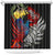 New Zealand Kohwhai Tui Bird Shower Curtain Silver Fern Version LT03 Black - Polynesian Pride