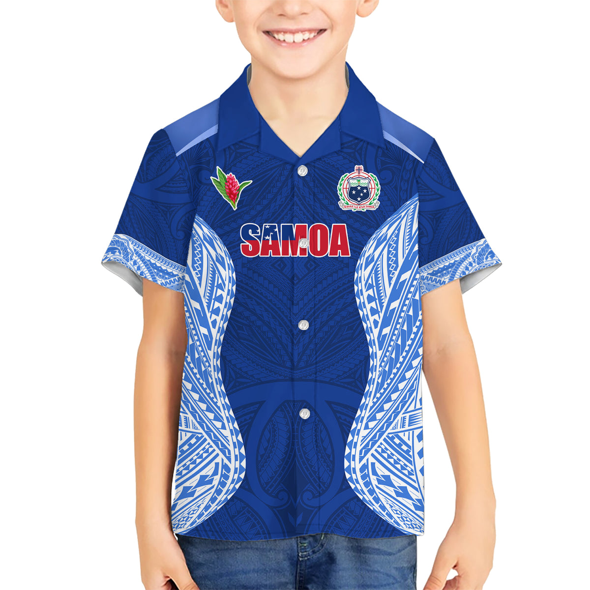 Custom Manu Samoa Rugby Hawaiian Shirt Polynesian Tattoo LT03