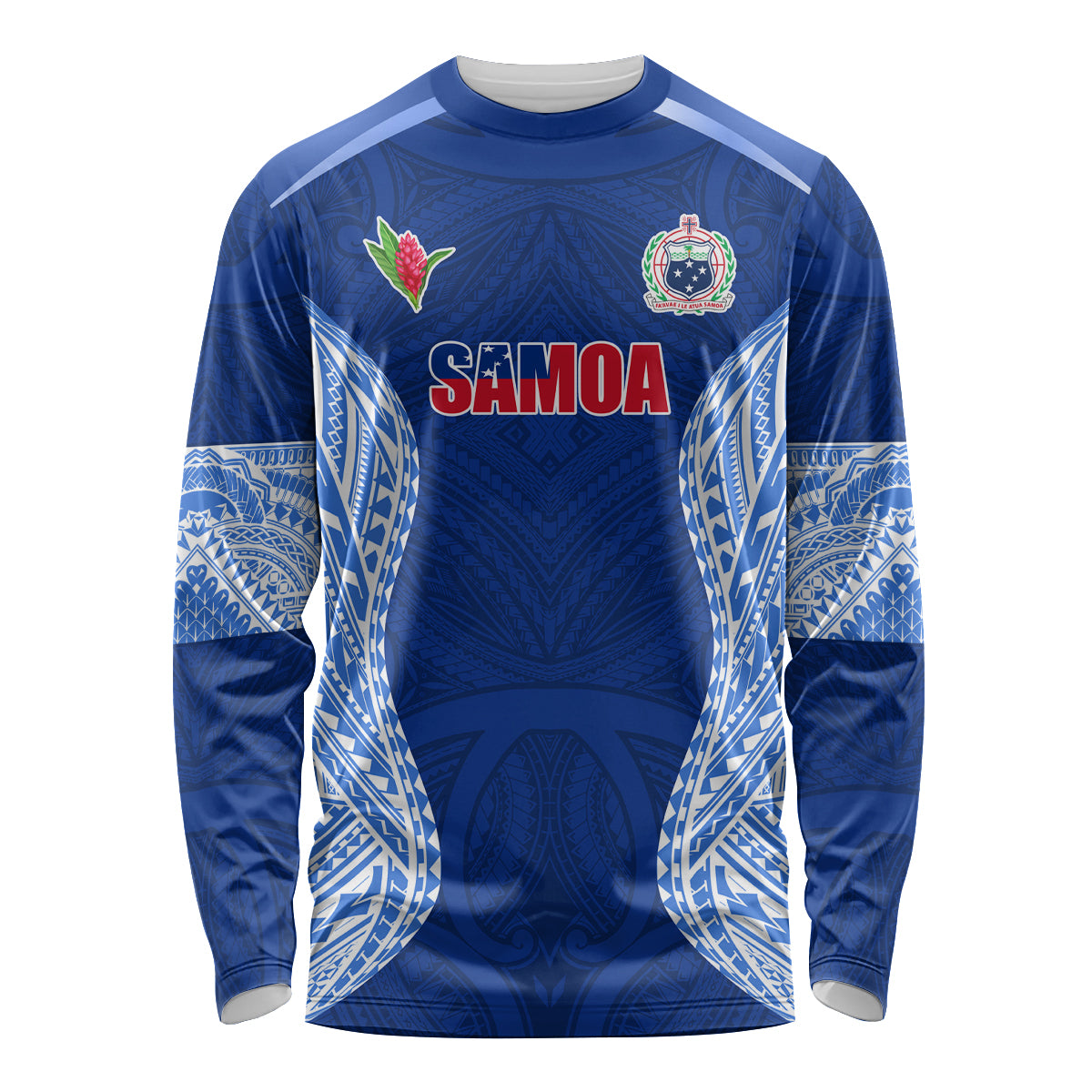 Custom Manu Samoa Rugby Long Sleeve Shirt Polynesian Tattoo LT03