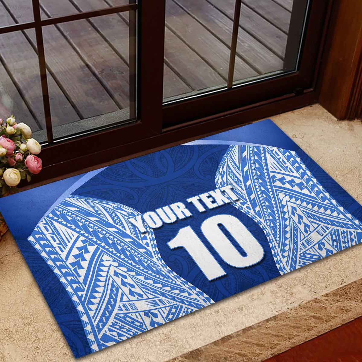 Custom Manu Samoa Rugby Rubber Doormat Polynesian Tattoo LT03 - Polynesian Pride