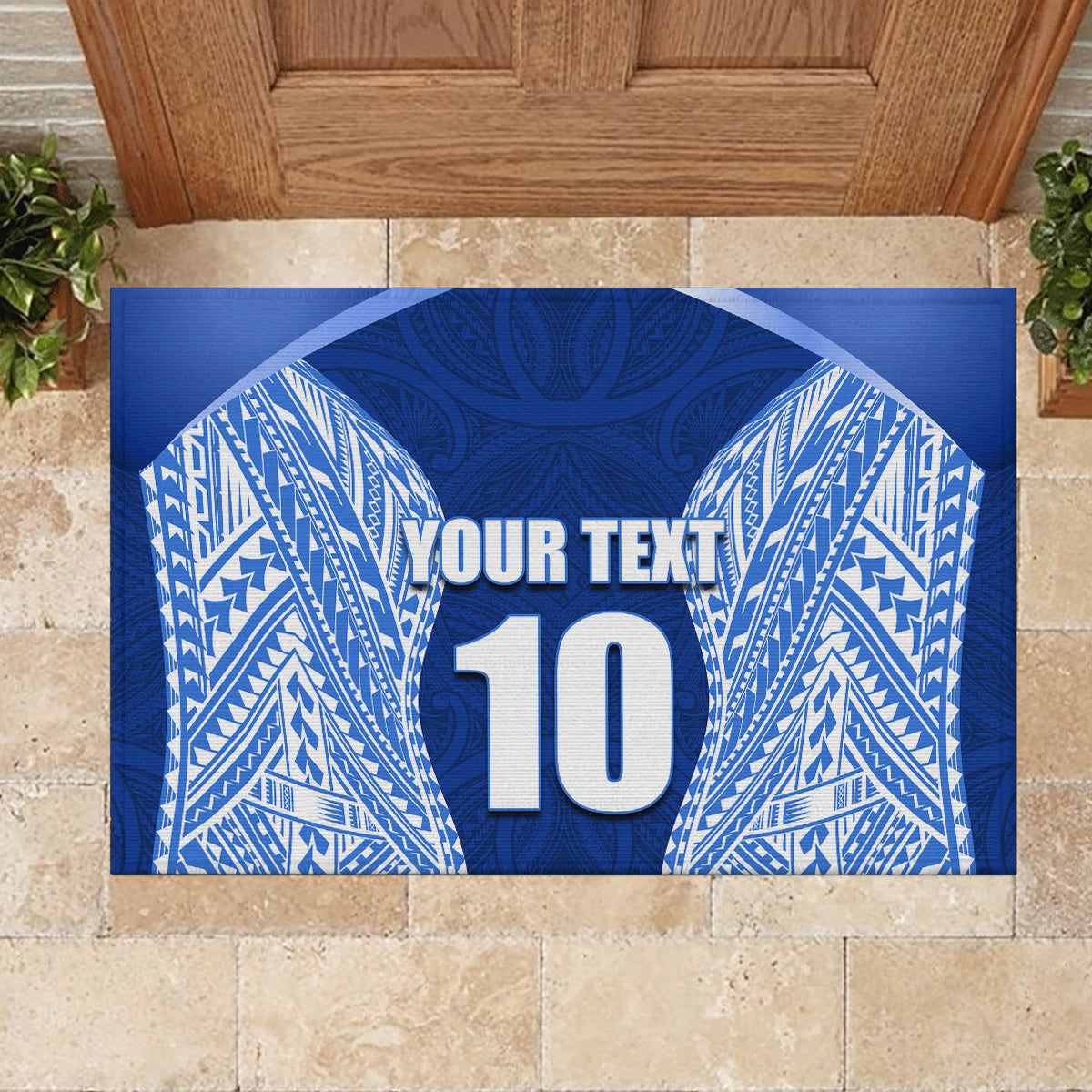 Custom Manu Samoa Rugby Rubber Doormat Polynesian Tattoo LT03 - Polynesian Pride