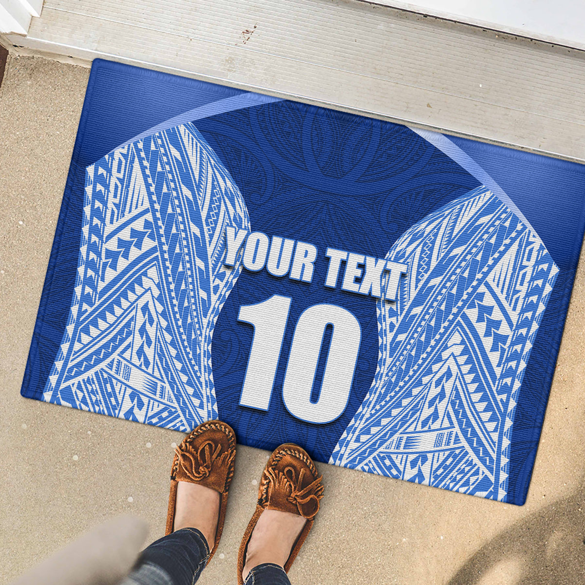 Custom Manu Samoa Rugby Rubber Doormat Polynesian Tattoo LT03 - Polynesian Pride