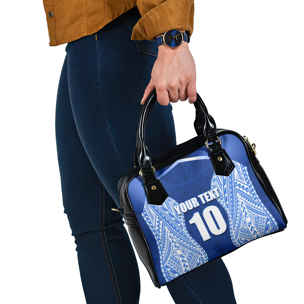 Custom Manu Samoa Rugby Shoulder Handbag Polynesian Tattoo LT03 - Polynesian Pride