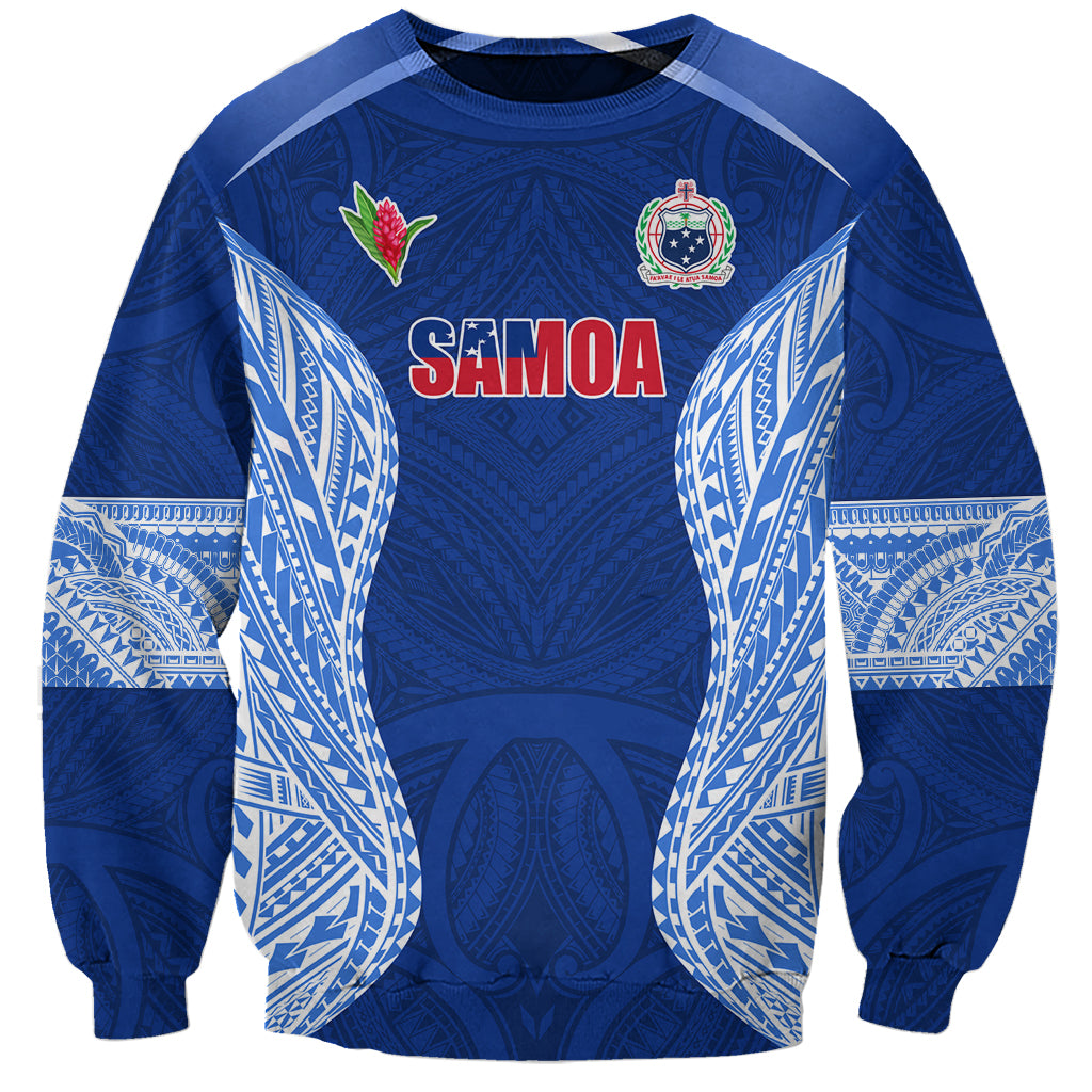 Custom Manu Samoa Rugby Sweatshirt Polynesian Tattoo LT03