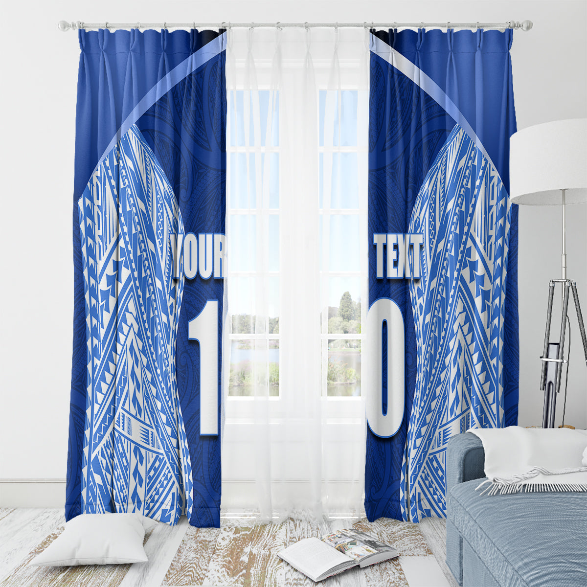 Custom Manu Samoa Rugby Window Curtain Polynesian Tattoo LT03 - Polynesian Pride