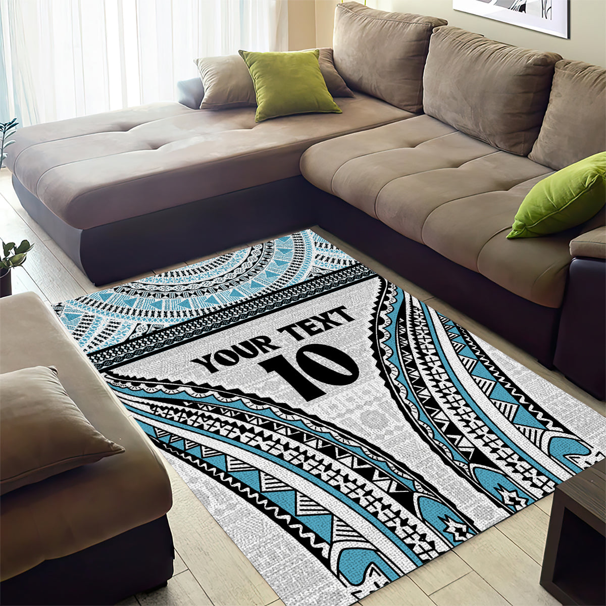 Custom Flying Fijians Rugby Area Rug Tapa Tribal Cloth