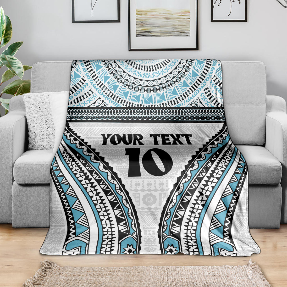 Custom Flying Fijians Rugby Blanket Tapa Tribal Cloth