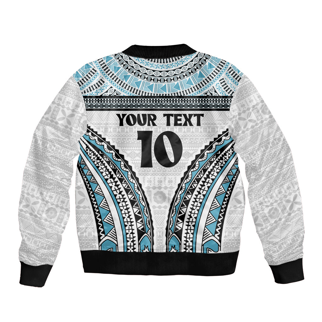 Custom Flying Fijians Rugby Bomber Jacket Tapa Tribal Cloth LT03 - Polynesian Pride