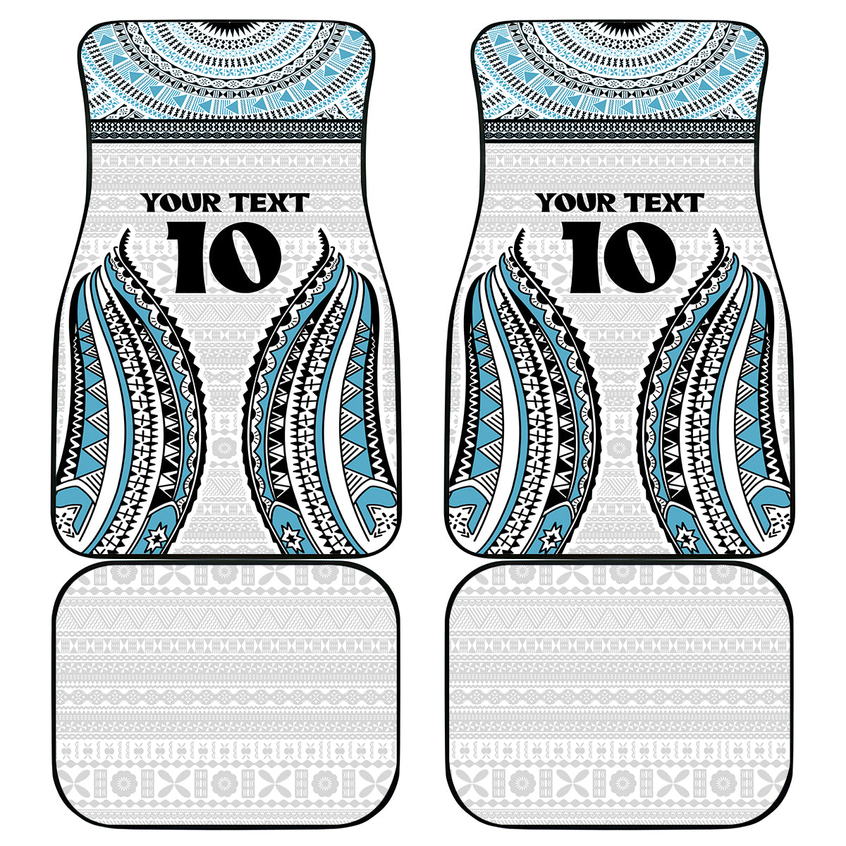 Custom Flying Fijians Rugby Car Mats Tapa Tribal Cloth