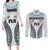Custom Flying Fijians Rugby Couples Matching Long Sleeve Bodycon Dress and Long Sleeve Button Shirt Tapa Tribal Cloth LT03 White - Polynesian Pride