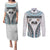 Custom Flying Fijians Rugby Couples Matching Puletasi and Long Sleeve Button Shirt Tapa Tribal Cloth LT03 White - Polynesian Pride