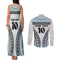 Custom Flying Fijians Rugby Couples Matching Tank Maxi Dress and Long Sleeve Button Shirt Tapa Tribal Cloth LT03 - Polynesian Pride