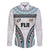 Custom Flying Fijians Rugby Family Matching Puletasi and Hawaiian Shirt Tapa Tribal Cloth LT03 Dad's Shirt - Long Sleeve White - Polynesian Pride