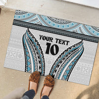 Custom Flying Fijians Rugby Rubber Doormat Tapa Tribal Cloth