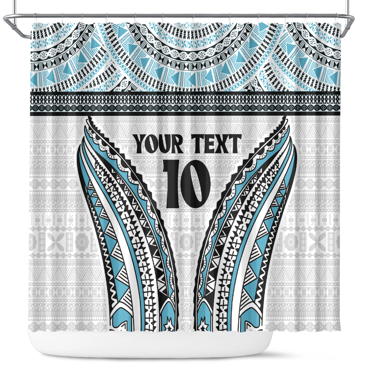 Custom Flying Fijians Rugby Shower Curtain Tapa Tribal Cloth