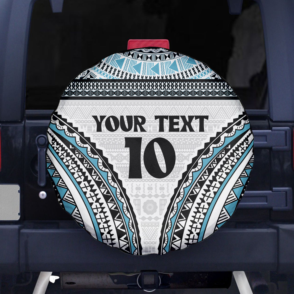 Custom Flying Fijians Rugby Spare Tire Cover Tapa Tribal Cloth