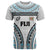 Custom Flying Fijians Rugby T Shirt Tapa Tribal Cloth LT03 White - Polynesian Pride