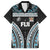 Custom Flying Fijians Rugby Family Matching Short Sleeve Bodycon Dress and Hawaiian Shirt Tapa Tribal Cloth Black Color LT03 Dad's Shirt - Short Sleeve Black - Polynesian Pride