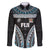 Custom Flying Fijians Rugby Family Matching Short Sleeve Bodycon Dress and Hawaiian Shirt Tapa Tribal Cloth Black Color LT03 Dad's Shirt - Long Sleeve Black - Polynesian Pride