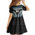 Custom Flying Fijians Rugby Kid Short Sleeve Dress Tapa Tribal Cloth Black Color LT03 - Polynesian Pride